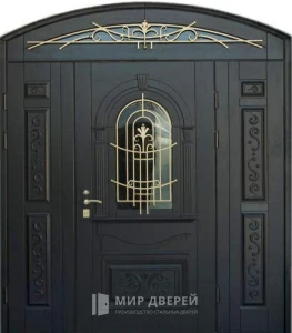 Входная железная арочная дверь №9 внешняя